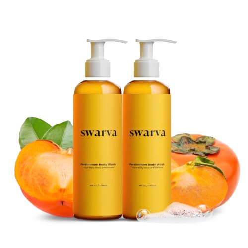 Swarva Japanese Persimmon Body Wash 2 Pack for Age-Related Odor Body Odor Cleanser for Men and Women Natural Shower Gel for Sensitive Skin Freshness Control Wash - Deep Cleaning