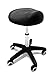 Crisnails® Taburete de Trabajo, Multiusos con Asiento de Material Cuero Sintético y Diseño Ergonómico, Altura Regulable, Giratorio 360º y Base Estable con 5 Rueditas, Color Negro