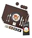 Produktbild Lederfabrik Garnier® Tischsets Abwaschbar 4er-Set  Nachhaltig, Stabil & rutschfest  Hochwertiges recyceltes Leder, Made in Germany (Dunkelbraun)
