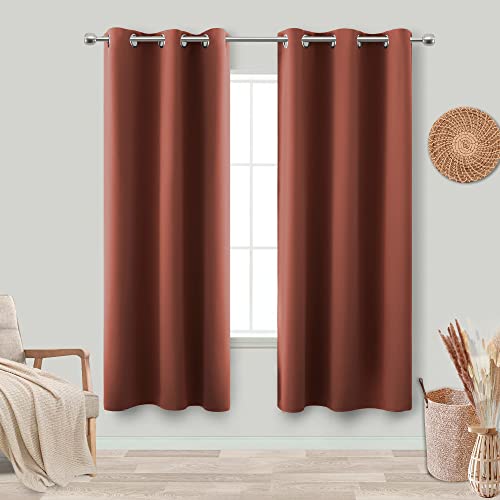 Image of KOUFALL Rust Western Curtains for Bedroom 72 Inch Length 2 Panels Set Blackout Room Darkening Light Blocking Insulated Thermal Curtains for Living Room,Terracotta Red,42x72 Inches Long