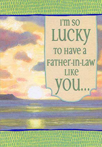 Designer Greetings I'm So Lucky Sunrise with Green Borders Birthday Card for Father-in-Law