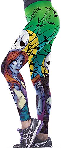 Kamviluer Halloween Leggings Frauen Halloween Kostüm Leggings Workout Laufen Skelett eng Stretch Lustige Hosen, I Skeleton7 Cover