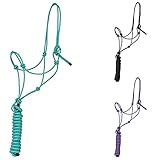 Majestic Ally 1/4' Rope 4 Knot Stiff Polyester Training Halter with 10’ Matching Lead Rope for...