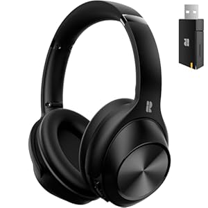 Hybrid Active Noise Cancelling Headphones, Bluetooth 5.4 Headphones Wireless Over Ear with Mic for Clear Calls, Hi-Res Audio, 90H Playtime, Transparency, Deep Bass, Dongle Connect, Custom App