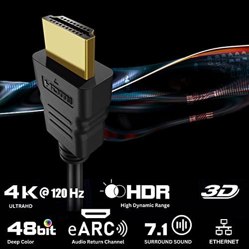 Cable HDMI acodado 4K de 2 metros para conectar televisores pegados a la pared sin dañar puertos 4