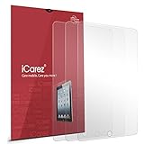 iCarez [HD Clear] Premium Screen Protector for Apple iPad Pro 9.7 Inch / iPad Air 2 / iPad Air [ Unique Hinge Install Method With Kits ] Easy Install with Lifetime Warranty (3-Pack) - Retail Packaging