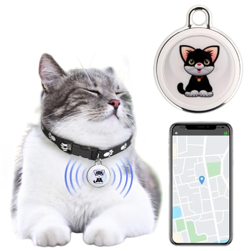 猫用首輪 猫・犬用GPS追跡器、脱走防止、紛失防止GPS、リアルタイム位置追跡、追跡器・位置特定装置・検索器・子供用・ペット用・キーホルダー・財布・スーツケース (猫)