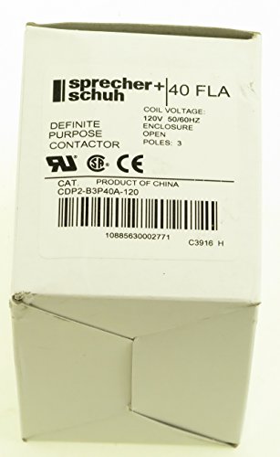 Sprecher & Schuh CDP2-B3P40A-120 120 VAC Voltaje de Bobina, 3 Polos, 40 AMP, 60 Hz, Contactor, Caja Abierta miniatura 2