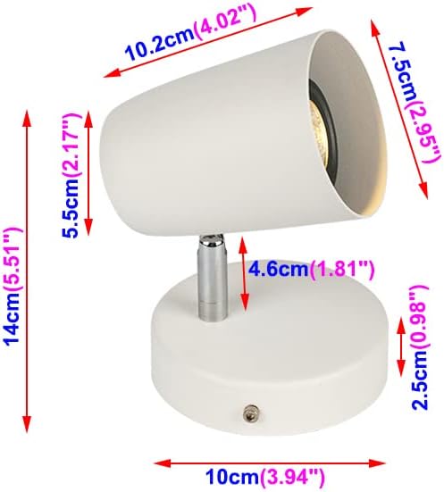 Modern 5W Bed Headboard Lighting LED Light Fixture Picture Light for Painting Artwork Adjustable Surfaced Mount GU10 Bulb Replaceable White