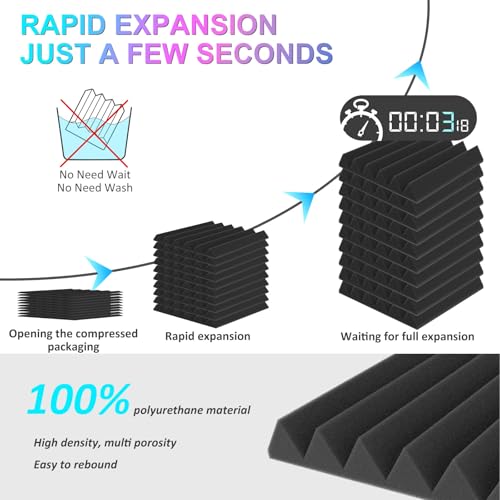 image for JBER 6 Pack Acoustic Foam Wedge, 2