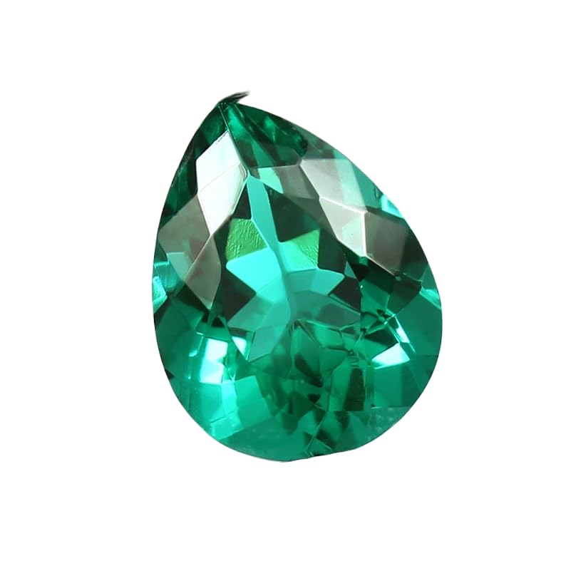 Émeraude naturelle de Zambie poire 16x12mm pour créer votre bague de fiançailles sur mesure