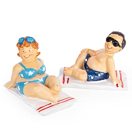 Logbuch-Verlag Urlauber Paar Dekofigur Mann + Frau Strand Urlaub Ferienhaus Badezimmer Dekoration maritim 8,5 cm