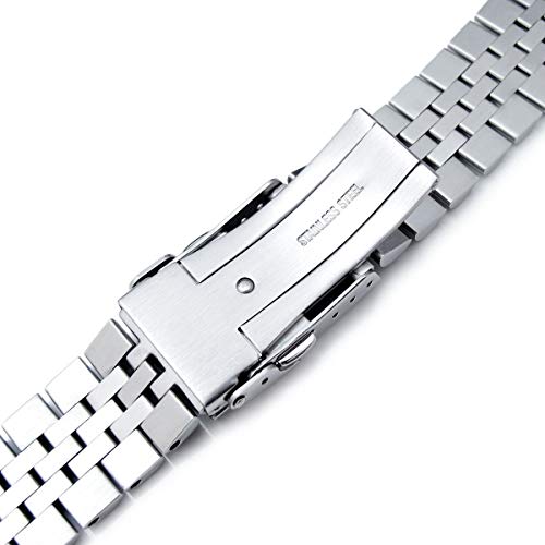 Image of Strapcode Watch Strap 22mm Super 3D Jubilee 316L SS Watch Bracelet for Seiko New Turtles SRP775, 2-Tone IP Gold