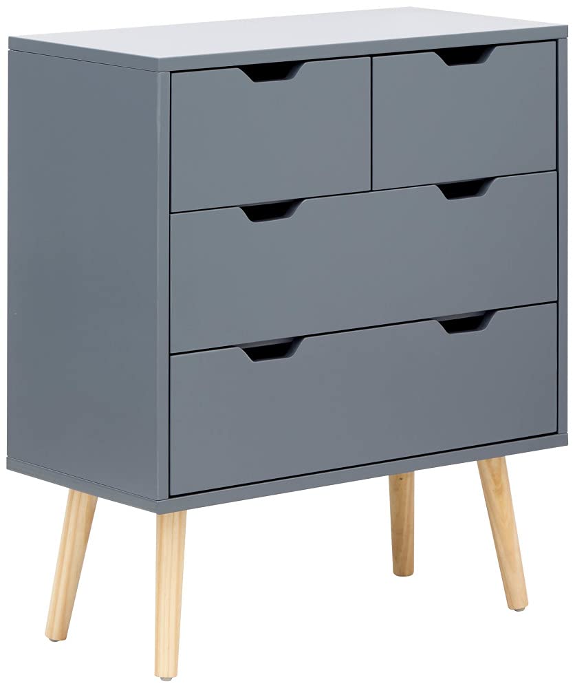 GFW Nyborg 4 Drawer Chest of Drawers Dark Grey Wood