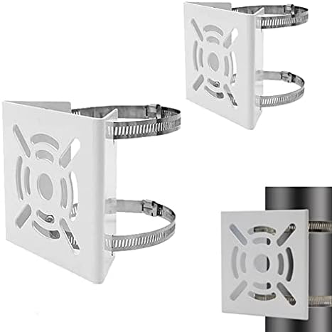 XCMY Universal Vertical Pole Mount Adapter Wall Mounting Bracket for CCTV Security Camera Ptz Dome with (2 Loops) (2 Pack)