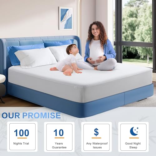 TASTELIFE 100% Waterproof Queen Mattress Protector, Cooling Mattress Cover with Deep Pocket, Ultra-Soft and Breathable 3D Air Fabric Mattress Protector Queen Size Bed ​Fits 8 to 21 Inch Mattress - Thumbnail 6