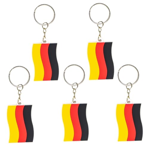 Lot de 5 porte-clés avec drapeau national en PVC pour célébrations nationales et souvenirs, Porte-clés Allemagne, taille unique