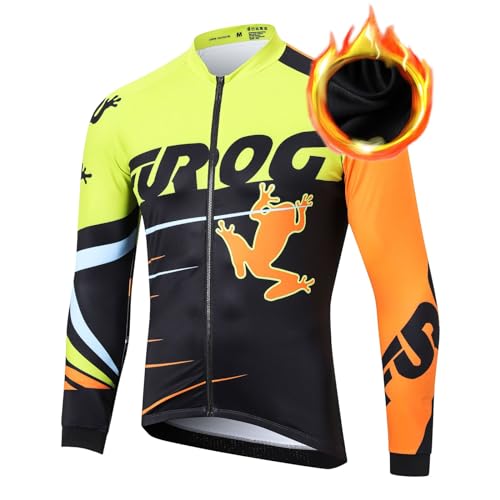 UGLY FROG ZRSY23Fu - Maillot de ciclismo para hombre, manga larga, forro polar de invierno, cálido, ligero, con cremallera completa, para temperatura exterior 5-15 °C