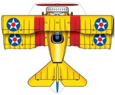 X-Kites MicroKite Planes Bi-Plane 4.75 inch Yellow Kite