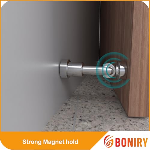 Image of Boniry Premium Magnetic Door Stopper | Durable, Stylish & Rustproof | Protects Doors | Strong Hold, Easy Installation, Perfect for Home & Office Use (4, Silver)
