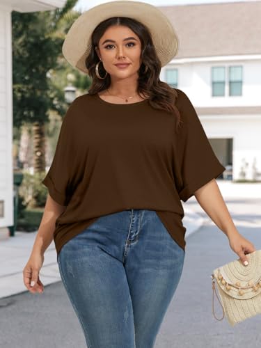 Image of ATHMILE Womens Oversized T Shirts Summer Tops Spring Casual Loose Fit Workout Short Sleeve 2026 Beach Vacation