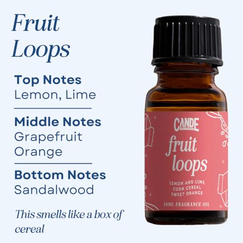 Image of CANDECraftCo Premium Fragrance Oil - Diffuser Oils Fragrances Scented for Home, Candle Soap Making Supplies, Aromatherapy Blends for House (0.34 Fl Oz) (2-Pack, Fruit Loops)