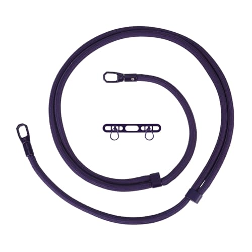 Gosknor Correa Teléfono, Lanyard Universal Doble Clip Cuerda Gruesa Ajustable Mayoría de Smartphones Banda Pecho con 2 Anillos para Hombres Mujeres (Morado)