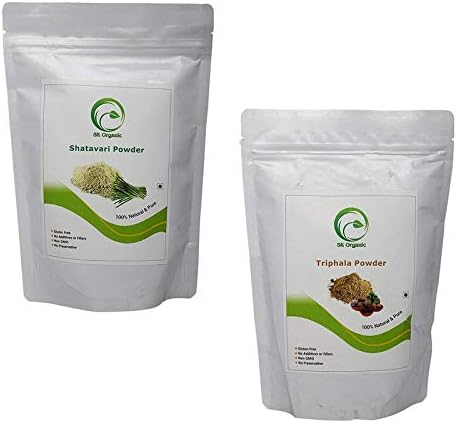 SK ORGANIC Shatavari Powder (Asparagus racemosusa) & Triphala Powder 100% Pure Natural and Organic Combo pack Each 250 gm