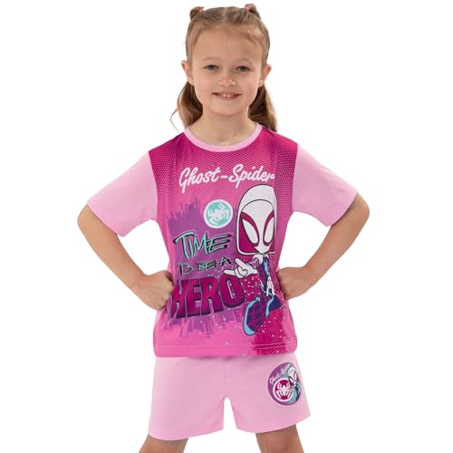 Marvel Girls Pajamas, Spidey And His Amazing Friends Kids Pj Sets, Ghost Spider Pajama Set For Summer2