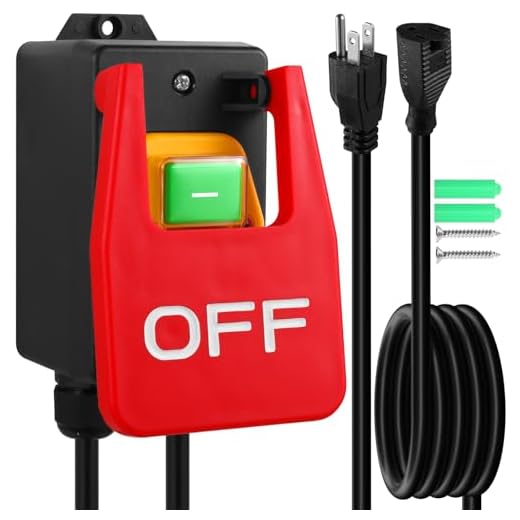 Paddle Switch for Table Saw, 110V to 120V Single Phase On/Off Switch with Large Off Paddle for Emergency Stop, Power Switch with Heavy Duty Extension Cord, Fits Table Saw | Router Table | Drill Press