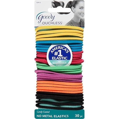 Goody Ouchless No Metal Elastics, Candy Coated, 30 count