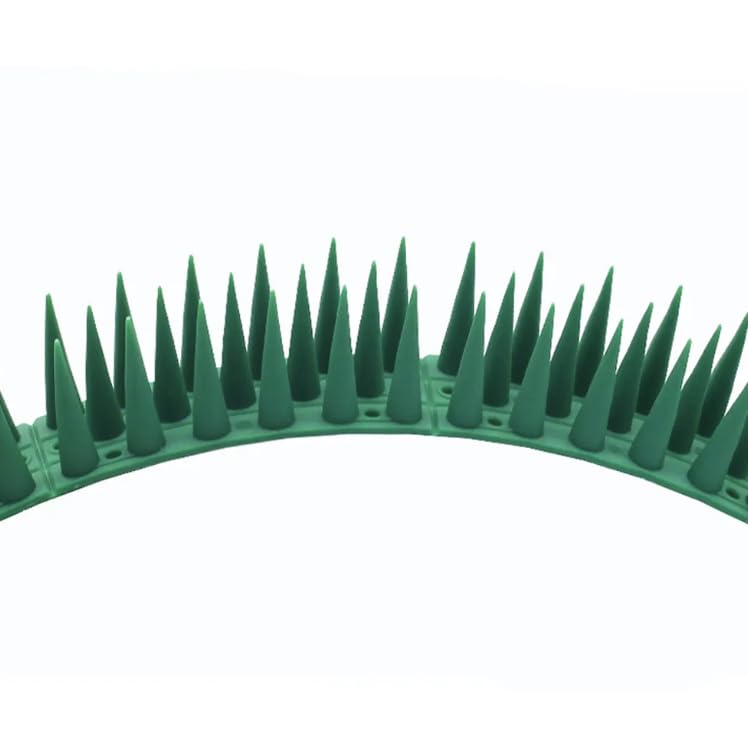 SPIKESTORE Pack of 10 Bird Spikes with Double Tape Spikes for AC/Balcony/Railing/Balustrades Protect Windows Against Pigeons for Children's Safety (Green)