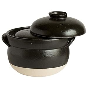 Japanese Donabe Rice Cooker, 3 Go, with Inner Lid, 1900ml, Made in Mie, Japan