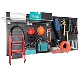 Slat Wall Panel 4x8 ft Heavy Duty PVC Organizer, Black Paneling Garage Storage System, Gift for Men, Peg Board Organizer, Ladder Bike Rack (PVC-CA-BLACK-8)