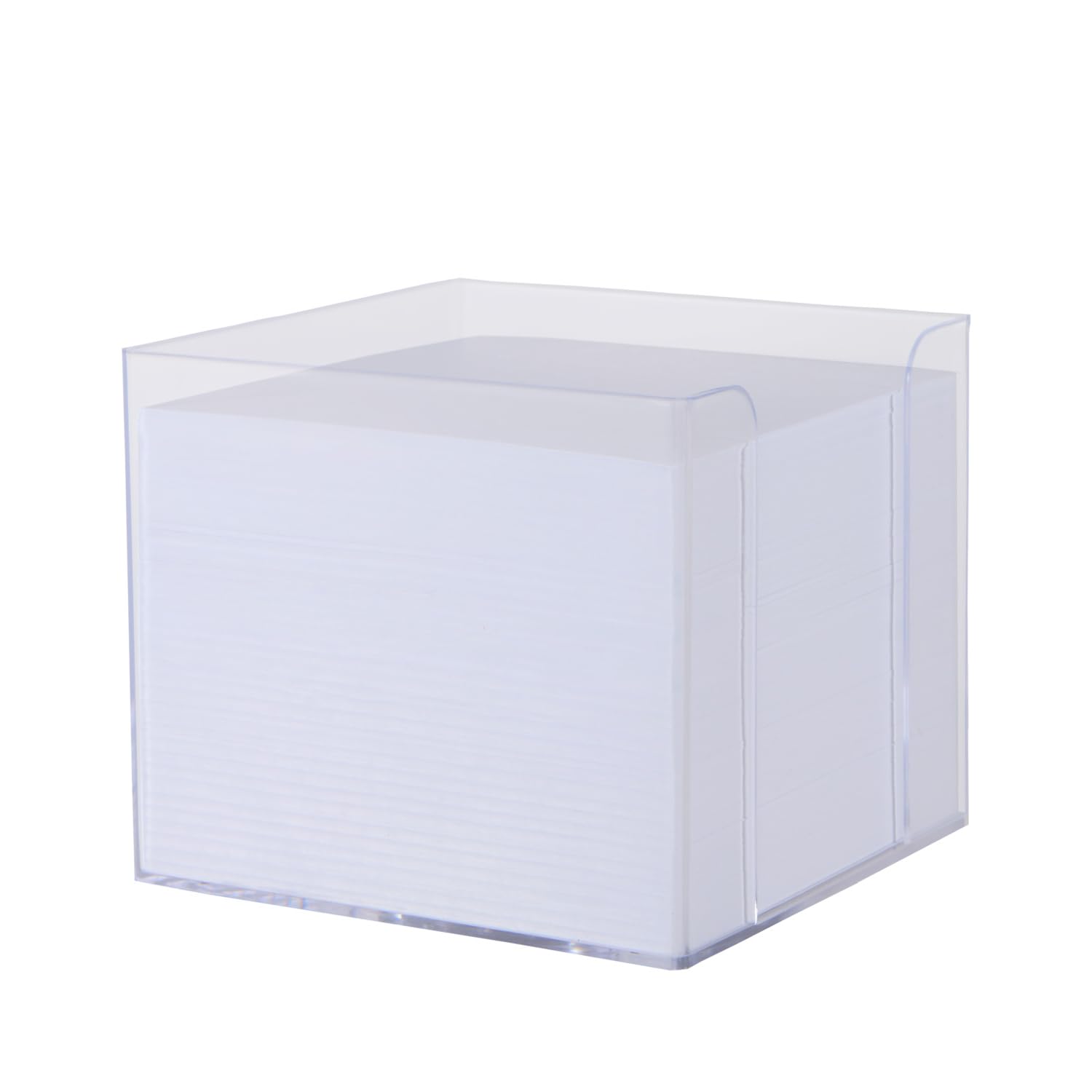 Idena Boîte à fiches transparente 9x9x8 cm 700 feuilles papier FSC-Mix blanc