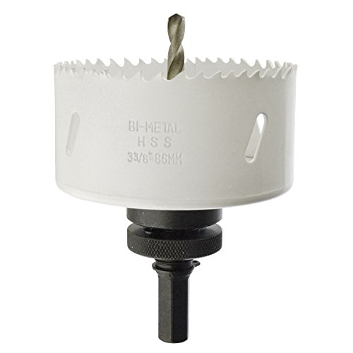 Scie cloche 86mm HSS bimétal à denture alternée et adaptateur de mandrin