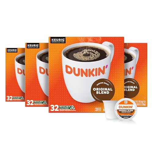 Dunkin' Original Blend Medium Roast Coffee, 128 Keurig K-Cup Pods