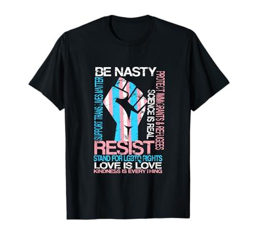 Transgender-Resist LGBTQ Gay Trans Flag Pride Distressed T-Shirt