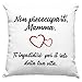 Cuscino con Dedica Mamma, Regalo Festa della Mamma, Idee Regalo Madre, Arredamento Casa, Arredo Divano Letto - con Imbottitura (40_x_40_cm, Mamma)
