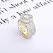 JINAO Gold Ring 18k Gold Plated Cluster Hip Hop Iced Out Bling Lab Simulated Diamond Micro Pave Cubic Zirconia Pinky Ring for Men Women (9)