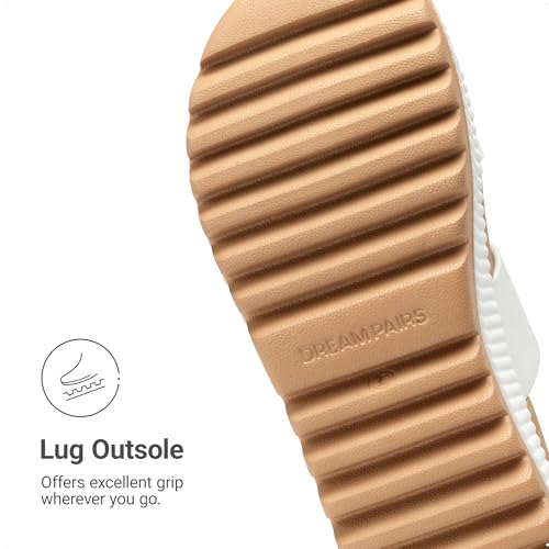 DREAM PAIRS DREAM PAIRS Women's Platform Slip on Adjustable Sandals Lightweight Comfortable Non-Slip Vacation Beach Chunky Open Toe Wedges for Summer Waterproof Shoes 2026,Size 8,White,SDWS26004W