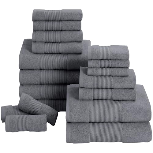 Modern Threads Air Cloud 18-Piece Towel Set - 100% Zero-Twist