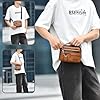 Sacoche Homme Petit sac à bandoulière unique Sacoche Bandoulière Cuir Petite Shoulder Bag Crossbody Business Sacs Étanche Convient pour loisirs, travail,voyages (Marron Clair) #1