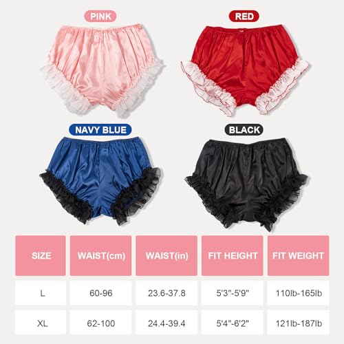 Mens Satin Boxers Frilly Panties Ruffle Underwear Silk Briefs Sissy Lingerie Outfits for Crossdressers2