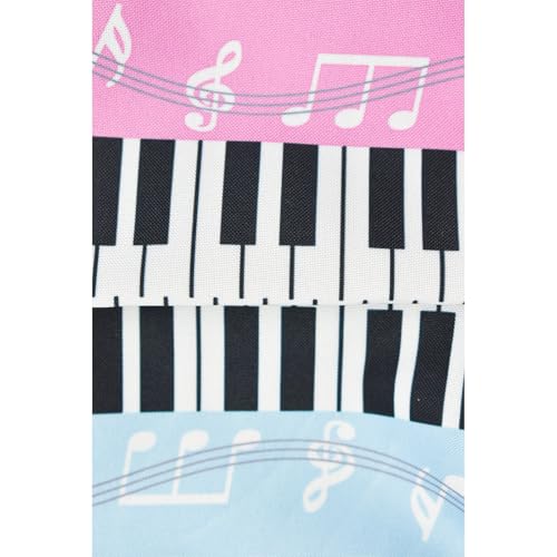 Image of Maydahui 2 PCS Music Theme Pencil Case Large Capacity Polyester Piano Music Symbol Style Pen Pouch Holder Storage Bag Organizer Stationery Box Makeup Pouch Cosmetic Bag for Women Students Party Travel