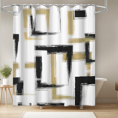 FeinKulturia Duschvorhang 180x200 cm, Design im Verdickten Geometrisches...