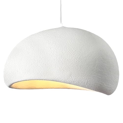 LIGKIN Suspension Luminaire Créative Lustre Nordique Abat-jour en Pierre Simulée Lampe Suspendue E27 Éclairage de Plafond Réglable Luminaire Plafonnier...