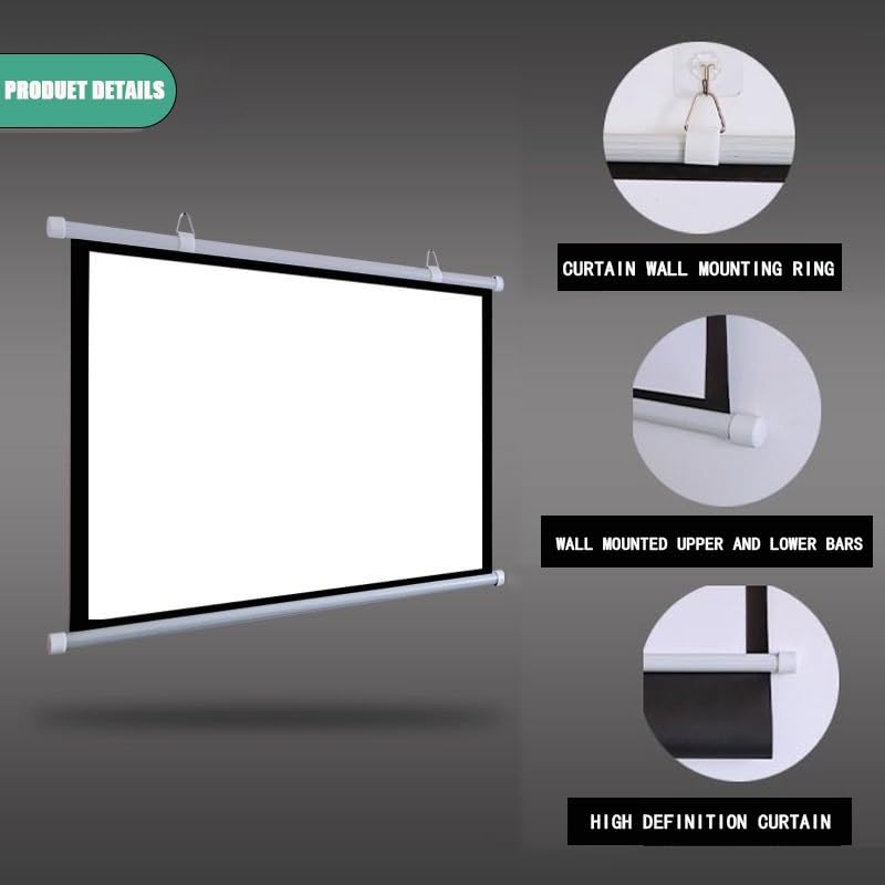 Pantalla de proyección HD 4K retráctil de 60 pulgadas 16:9 miniatura 5