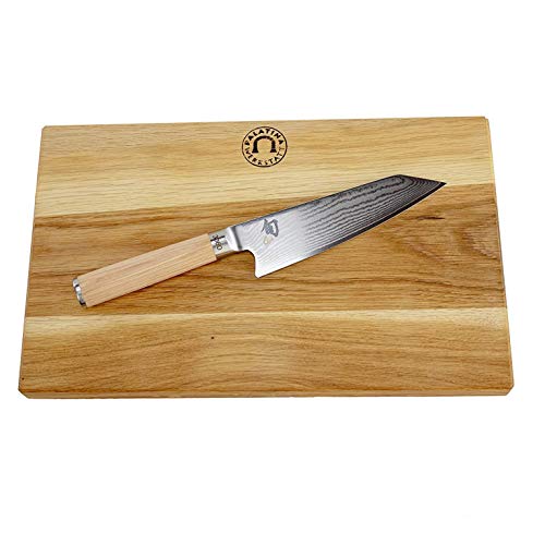 Kai Shun Classic White Kochmesser DM-0777W Kiritsukemesser ultrascharf und limitiert 5555 St. hochwertiges Damastmesser mit 15 cm Klinge + großes Eichenbrett 34x21 cm VK: 239 -