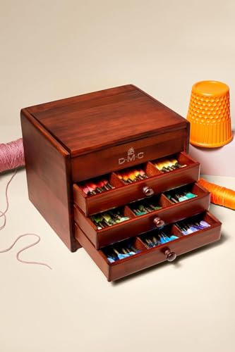 Coffret en bois DMC : 120 échevettes Mouliné d'exception fait main - 4